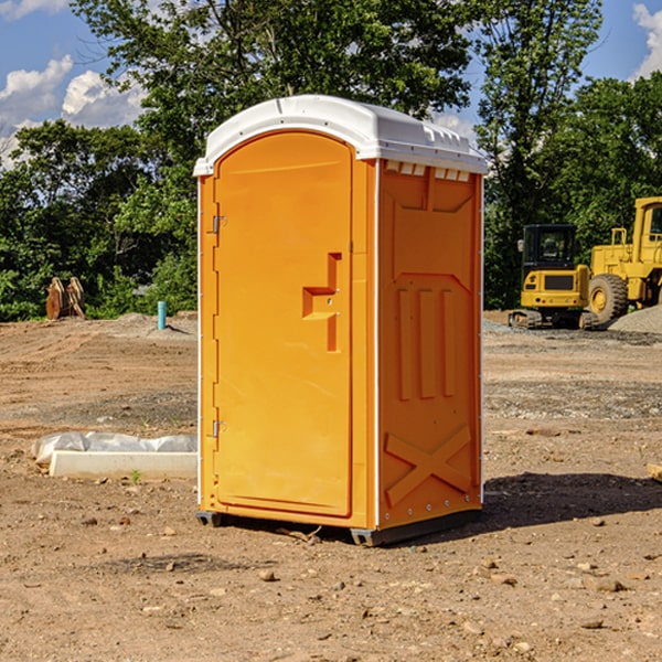 how often are the portable restrooms cleaned and serviced during a rental period in Marquez